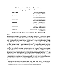 The Perception of Surface Material from Disparity and Focus Cues thumbnail