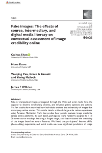 Fake images: The effects of source, intermediary, and digital media literacy on contextual assessment of imag credibility online thumbnail